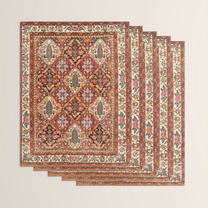 Bakhtiari Shalamzar Antique West Persian Rug Print Wrapping Paper Gallery Image 3