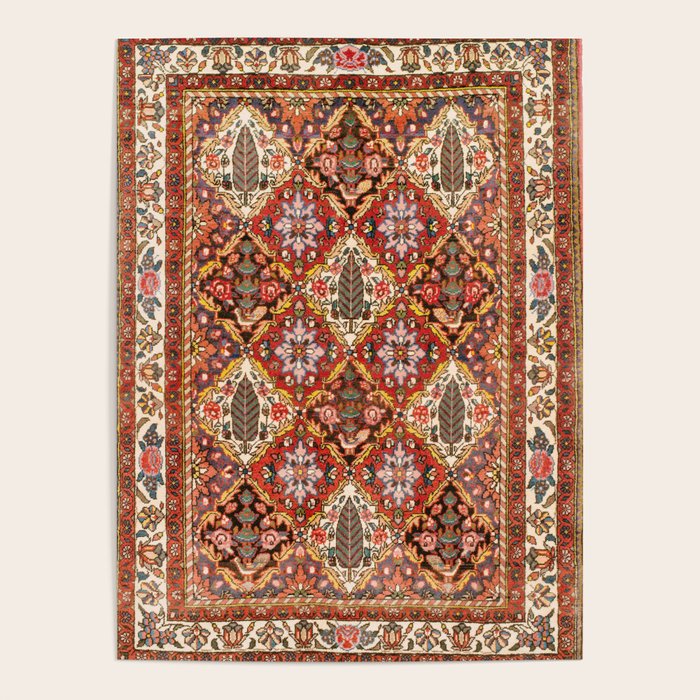 Bakhtiari Shalamzar Antique West Persian Rug Print Poster Gallery Image 1