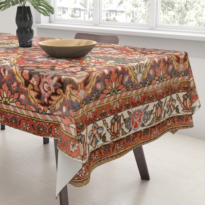 Bakhtiari Shalamzar Antique West Persian Rug Print Tablecloth Gallery Image 3