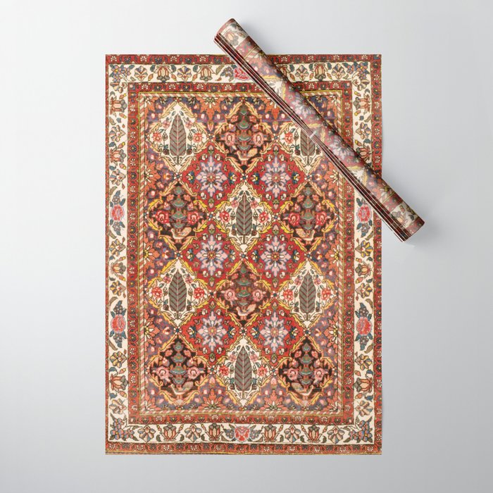 Bakhtiari Shalamzar Antique West Persian Rug Print Wrapping Paper Gallery Image 1