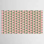 Mod Scales Geometric Pattern in Blush Pink and Green Tablecloth Gallery Image 2