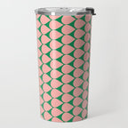 Mod Scales Geometric Pattern in Blush Pink and Green Travel Mug Gallery Image 2