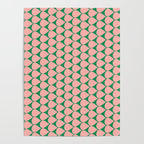 Mod Scales Geometric Pattern in Blush Pink and Green Poster Gallery Image 4