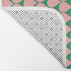 Mod Scales Geometric Pattern in Blush Pink and Green Bath Mat Gallery Image 2