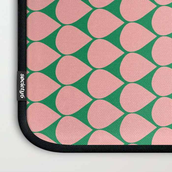 Mod Scales Geometric Pattern in Blush Pink and Green Laptop Sleeve Gallery Image 3