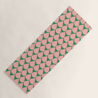 Mod Scales Geometric Pattern in Blush Pink and Green Yoga Mat Gallery Image 1