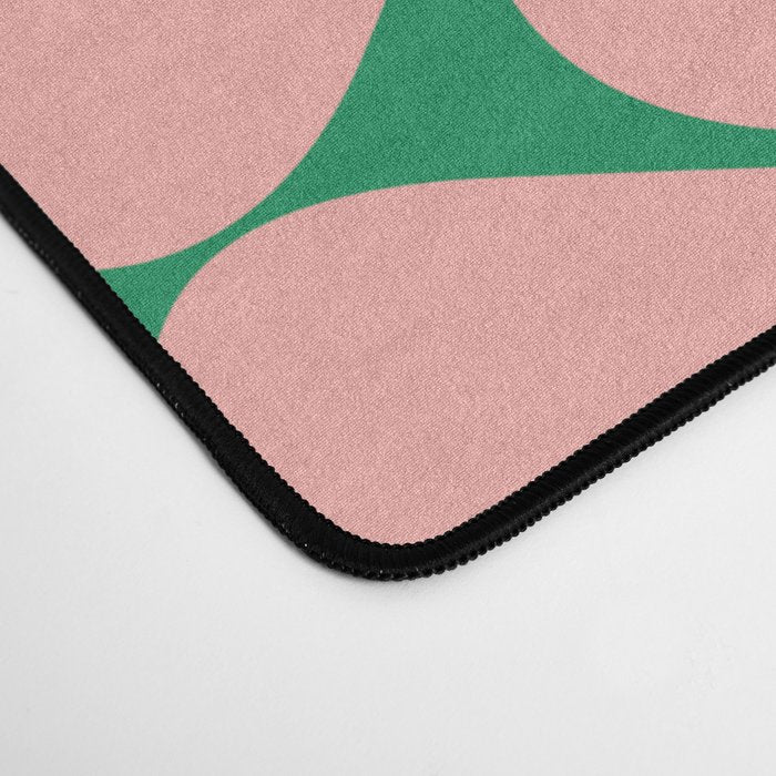 Mod Scales Geometric Pattern in Blush Pink and Green Desk Mat Gallery Image 4