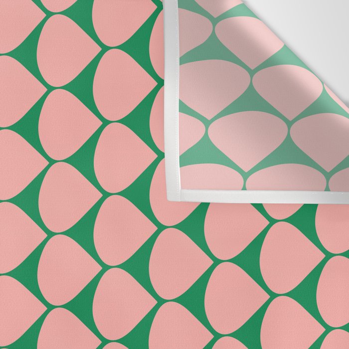 Mod Scales Geometric Pattern in Blush Pink and Green Wall Tapestry Gallery Image 3