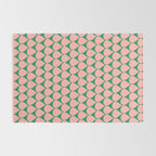 Mod Scales Geometric Pattern in Blush Pink and Green Rug Gallery Image 2