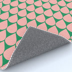 Mod Scales Geometric Pattern in Blush Pink and Green Rug Gallery Image 4