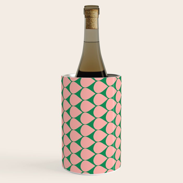 Mod Scales Geometric Pattern in Blush Pink and Green Wine Chiller Gallery Image 2