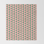 Mod Scales Geometric Pattern in Blush Pink and Green Throw Blanket Gallery Image 2