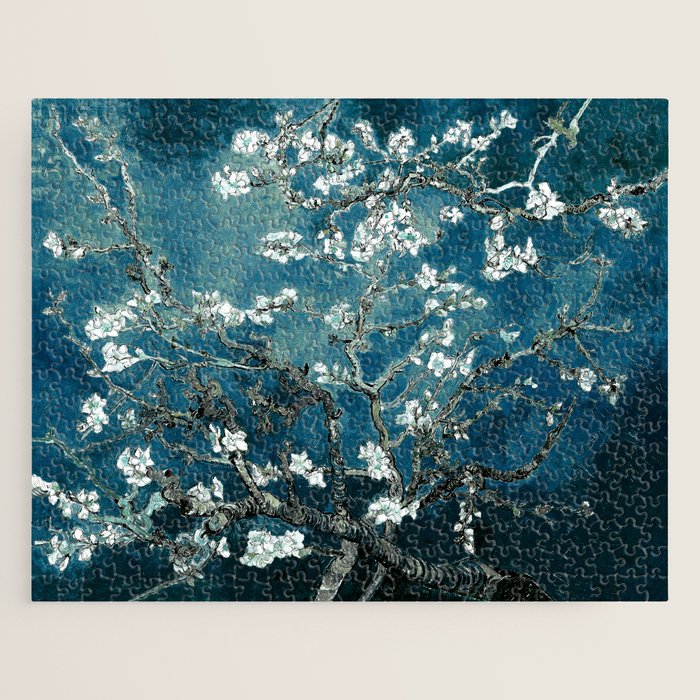 Van Gogh Almond Blossoms : Dark Teal Jigsaw Puzzle Gallery Image 1