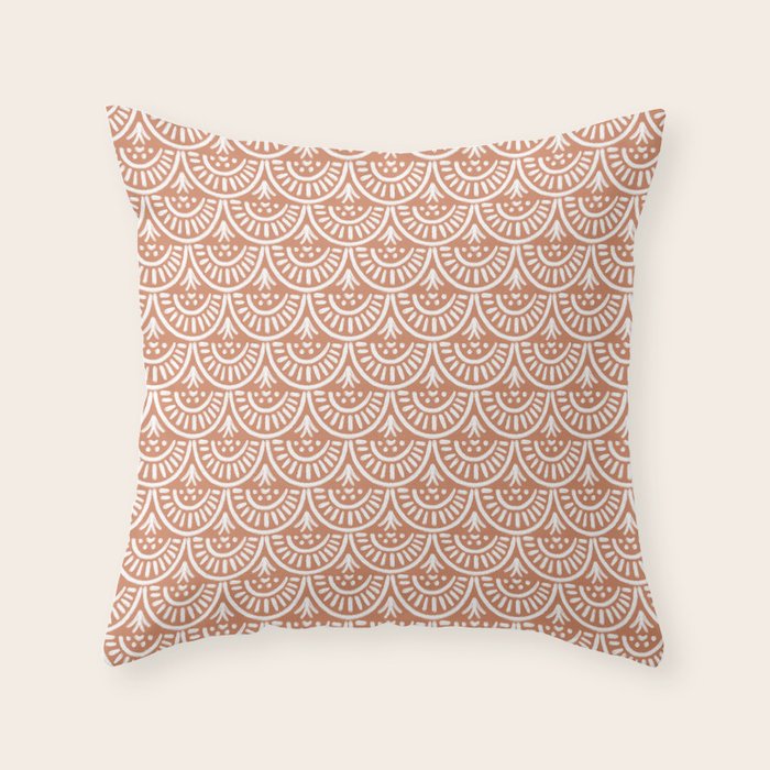 Coastl Palm . Terra Cotta Throw Pillow Gallery Image 6