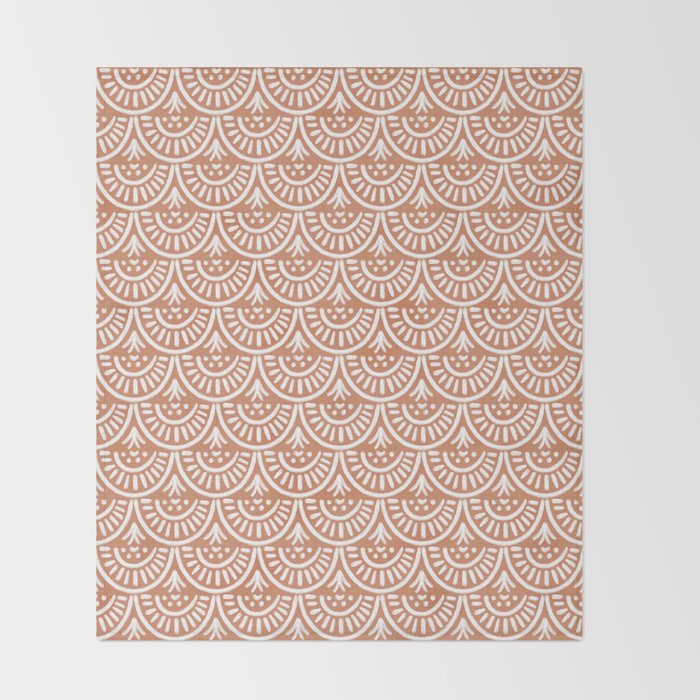 Coastl Palm . Terra Cotta Throw Blanket Gallery Image 2
