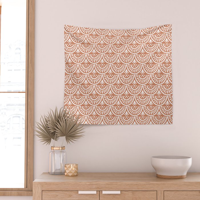Coastl Palm . Terra Cotta Wall Tapestry Gallery Image 2
