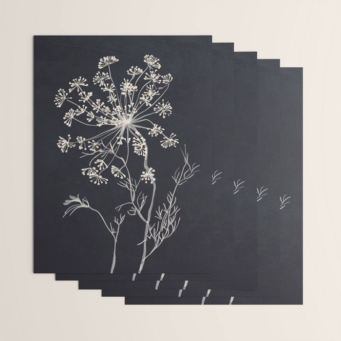 Minimalist Wild Plant 7 Black And White Wrapping Paper Gallery Image 3