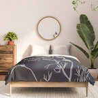 Minimalist Wild Plant 7 Black And White Comforter Gallery Image 3