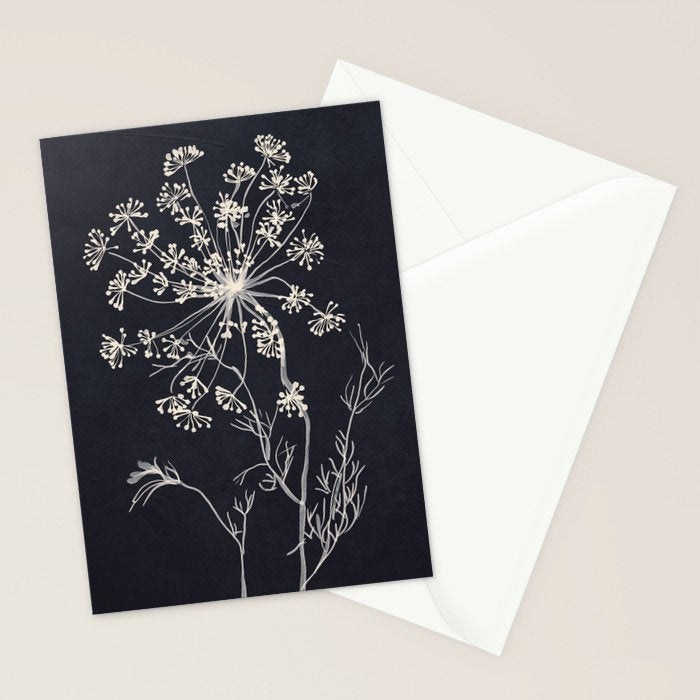Minimalist Wild Plant 7 Black And White Stationery Card Gallery Image 2