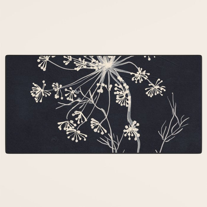 Minimalist Wild Plant 7 Black And White Desk Mat Gallery Image 3