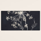 Minimalist Wild Plant 7 Black And White Desk Mat Gallery Image 3