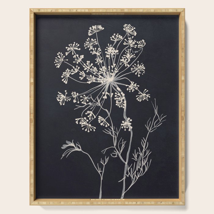 Minimalist Wild Plant 7 Black And White Serving Tray Gallery Image 1