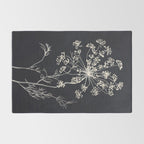 Minimalist Wild Plant 7 Black And White Rug Gallery Image 2