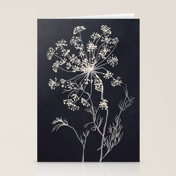 Minimalist Wild Plant 7 Black And White Stationery Card Gallery Image 2