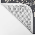 Minimalist Wild Plant 7 Black And White Bath Mat Gallery Image 2