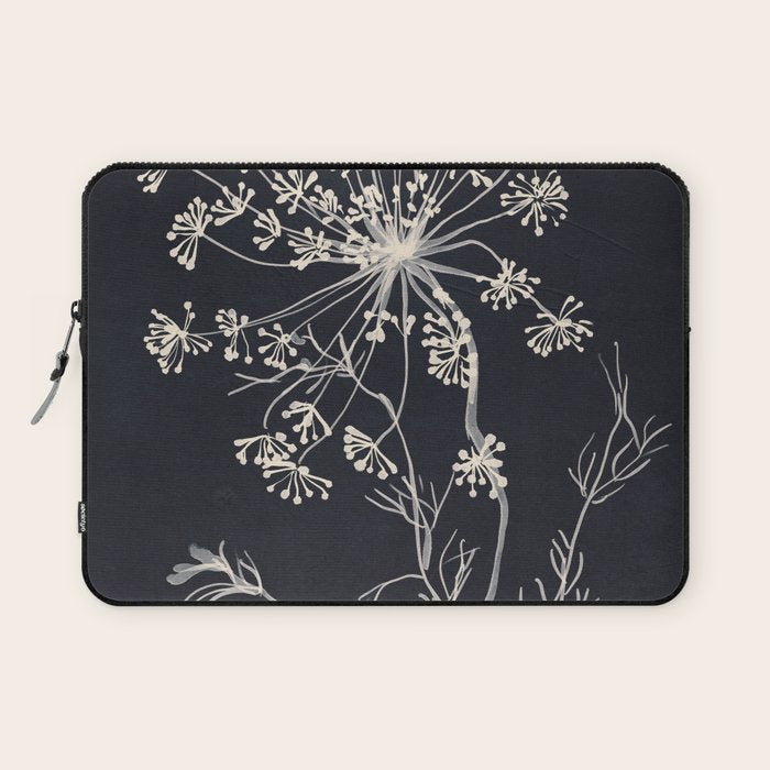Minimalist Wild Plant 7 Black And White Laptop Sleeve Gallery Image 1