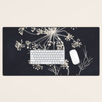 Minimalist Wild Plant 7 Black And White Desk Mat Gallery Image 1