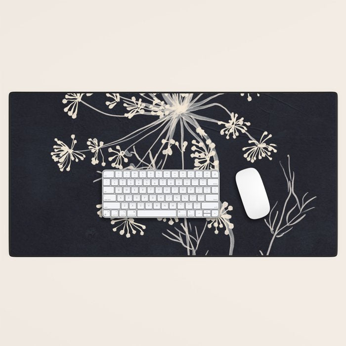 Minimalist Wild Plant 7 Black And White Desk Mat Gallery Image 1