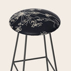 Minimalist Wild Plant 7 Black And White Stool Gallery Image 2