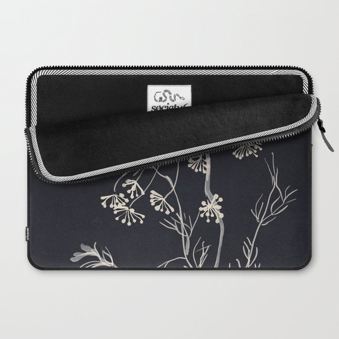 Minimalist Wild Plant 7 Black And White Laptop Sleeve Gallery Image 2