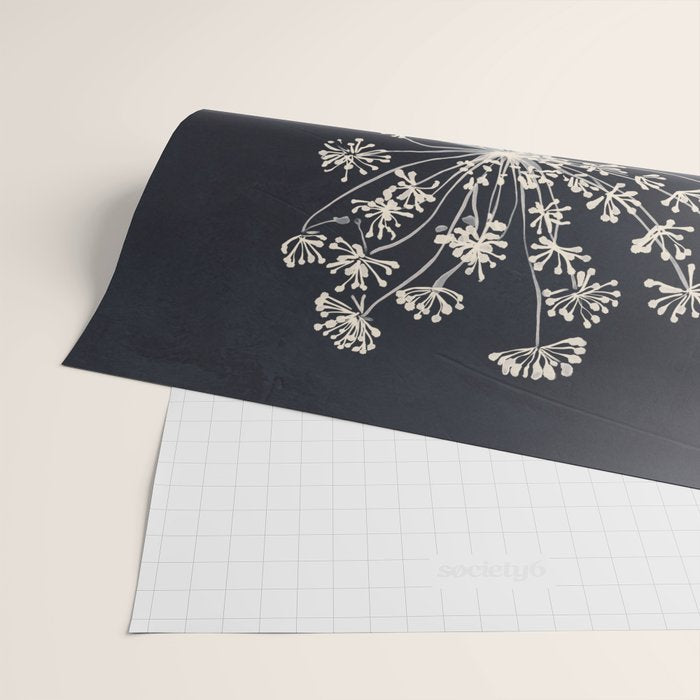 Minimalist Wild Plant 7 Black And White Wrapping Paper Gallery Image 2