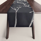 Minimalist Wild Plant 7 Black And White Table Runner Gallery Image 1