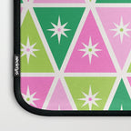 Mid-Century Modern Geometric Christmas Triangles - Green Pink White Laptop Sleeve Gallery Image 3