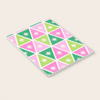 Mid-Century Modern Geometric Christmas Triangles - Green Pink White Notebook Gallery Image 3