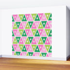 Mid-Century Modern Geometric Christmas Triangles - Green Pink White Wall Mural Gallery Image 2