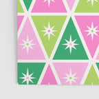 Mid-Century Modern Geometric Christmas Triangles - Green Pink White Poster Gallery Image 3