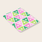 Mid-Century Modern Geometric Christmas Triangles - Green Pink White Notebook Gallery Image 2
