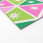 Mid-Century Modern Geometric Christmas Triangles - Green Pink White Welcome Mat Gallery Image 2