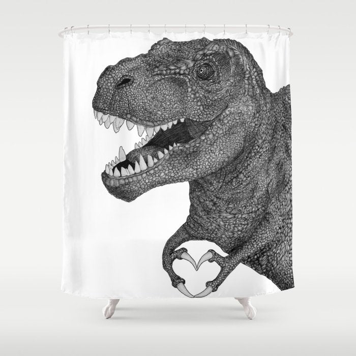Dino Love Shower Curtain Gallery Image 1