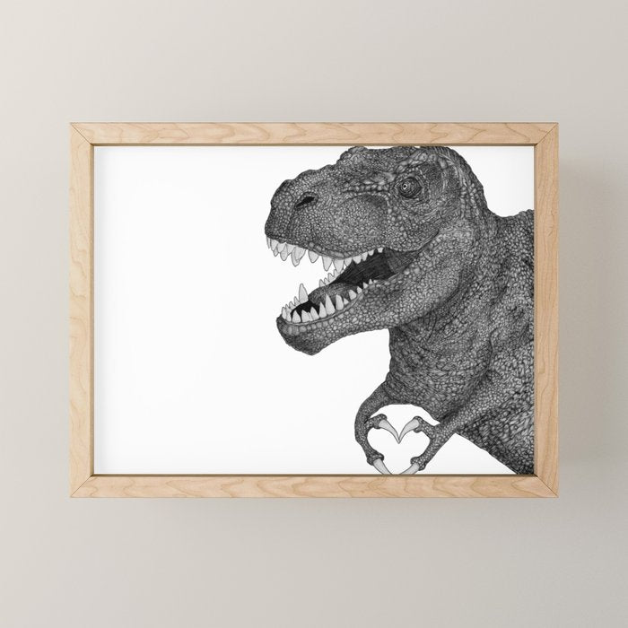 Dino Love Mini Art Print Gallery Image 1