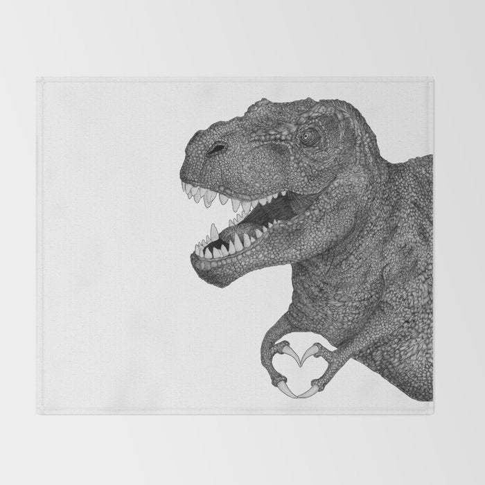 Dino Love Throw Blanket Gallery Image 2