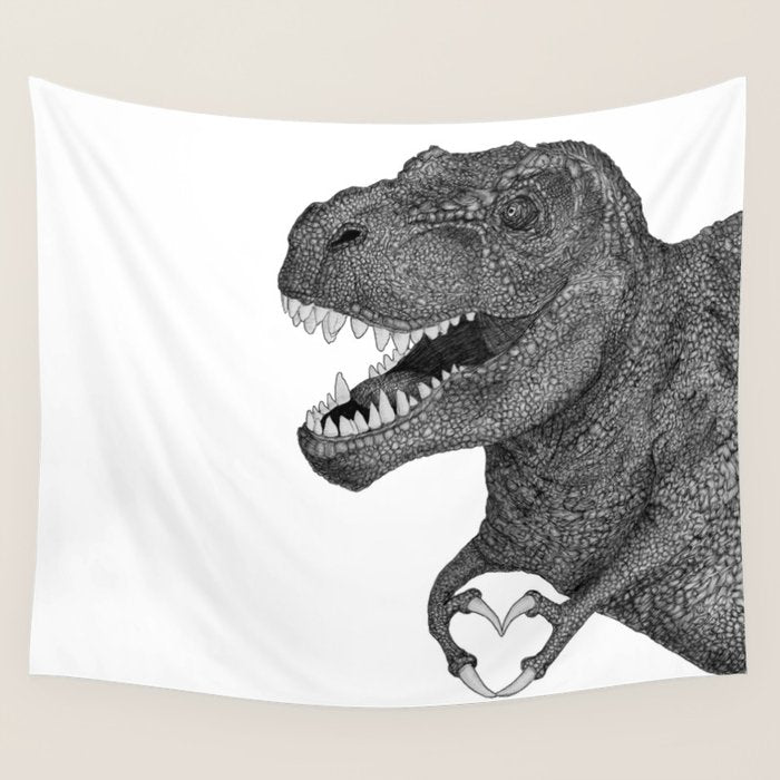 Dino Love Wall Tapestry Gallery Image 1