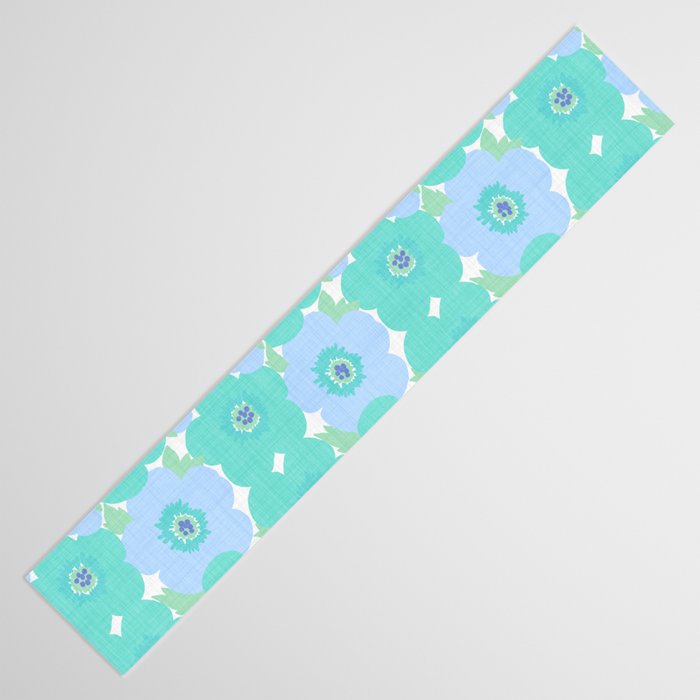 Bright Summer Floral Mid-Century Style Flower Pattern Table Runner Gallery Image 3