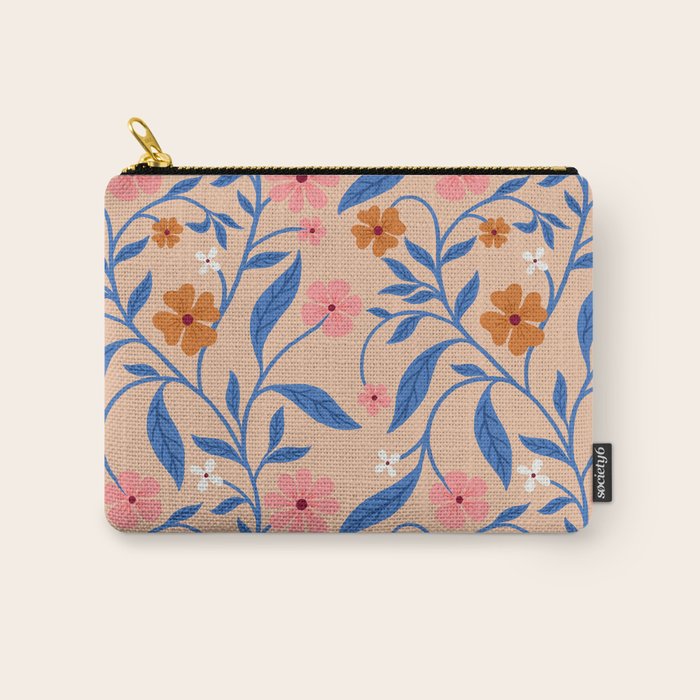 Garden Blooms and Blue Leaves Carry All Pouch Gallery Image 1
