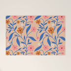 Garden Blooms and Blue Leaves Welcome Mat Gallery Image 1