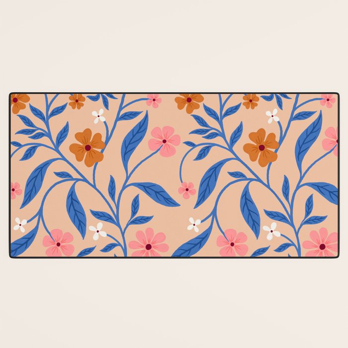 Garden Blooms and Blue Leaves Desk Mat Gallery Image 3